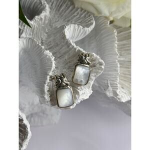 Vintage 925 Sterling Silver Abalone Earrings